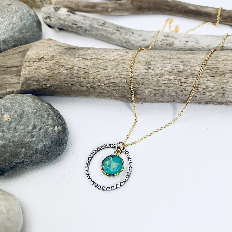 Mixed Metal Turquoise Necklace