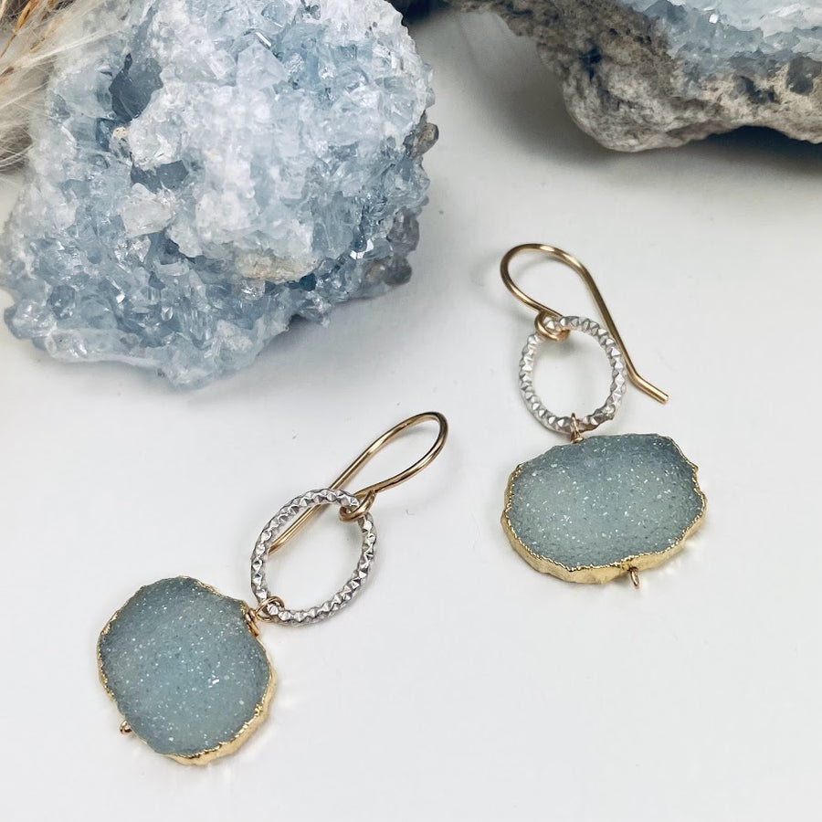 Organic Druzy Glitter Earrings