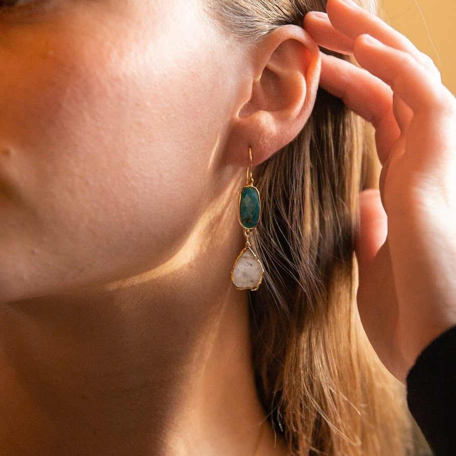 Moonstone Ocean Earrings