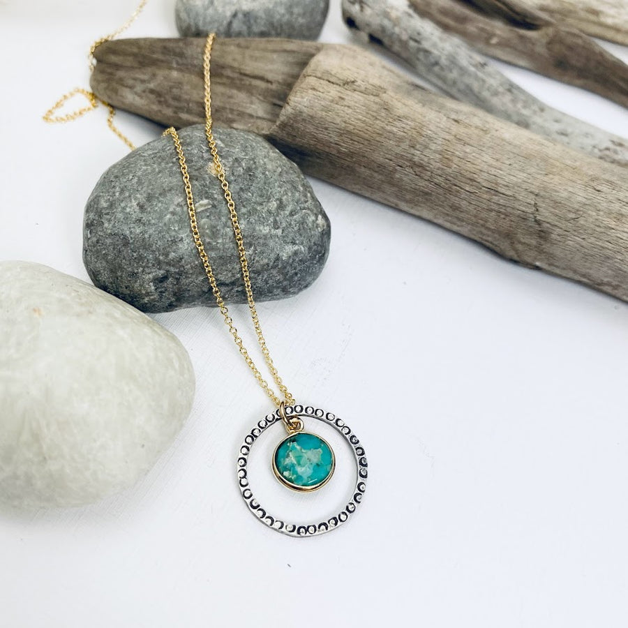 Mixed Metal Turquoise Necklace