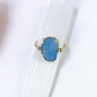 handmade blue druzy cocktail ring laura j designs