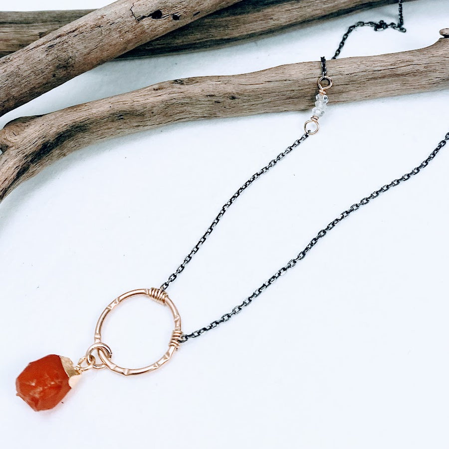 Raw Carnelian Mini Necklace