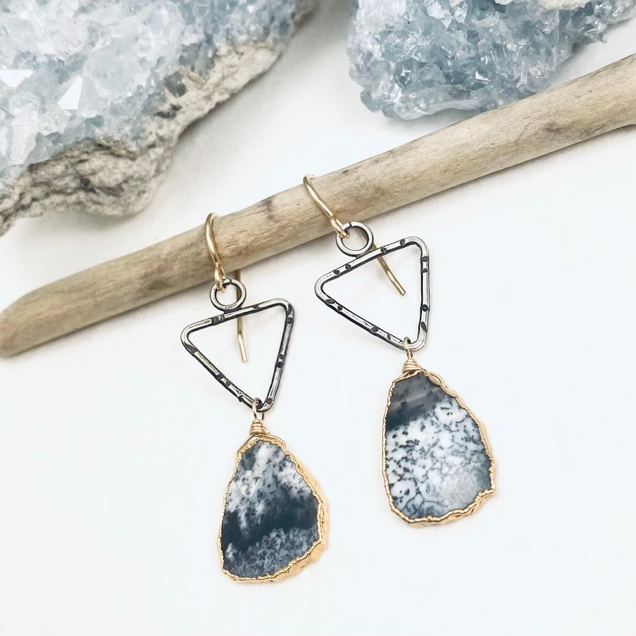 Midnight Triangle Earrings