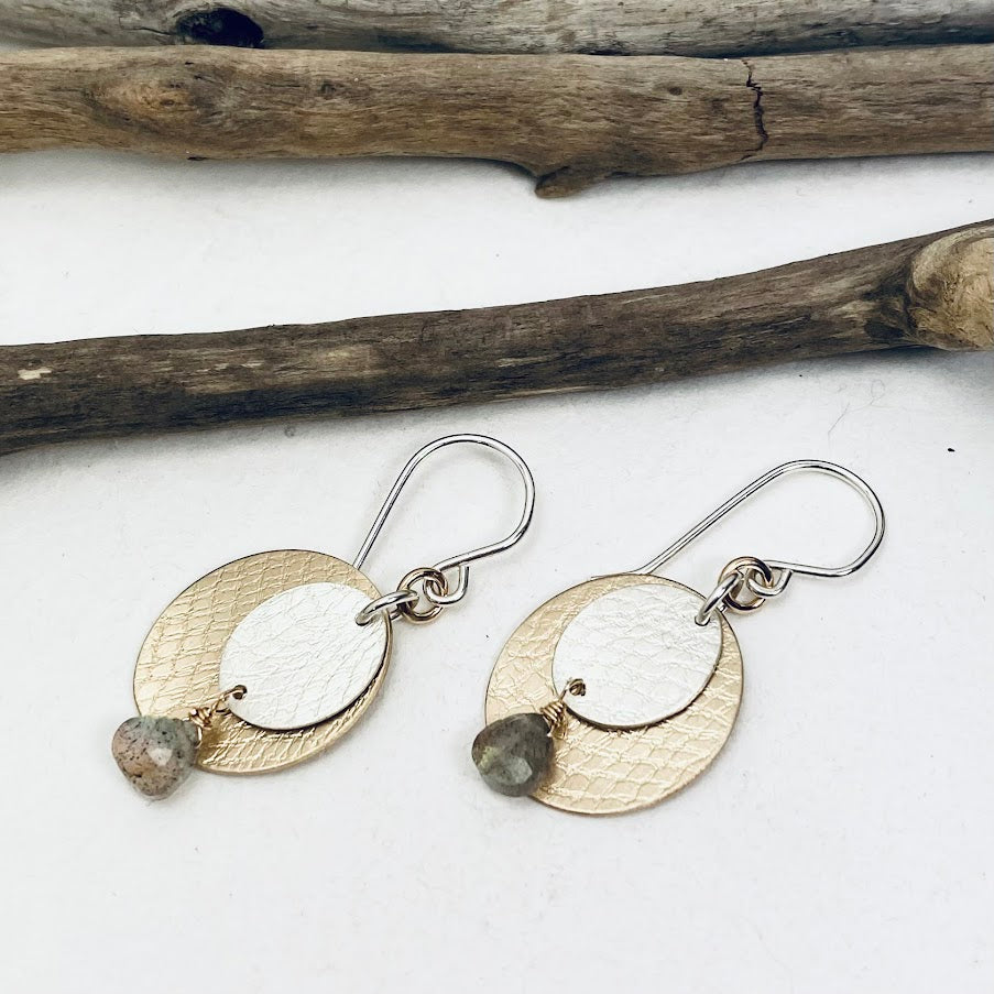 Textured Labradorite Earrings