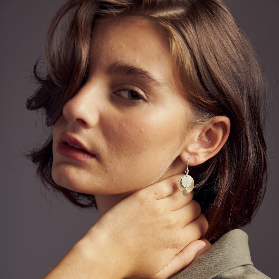 Textured Labradorite Earrings