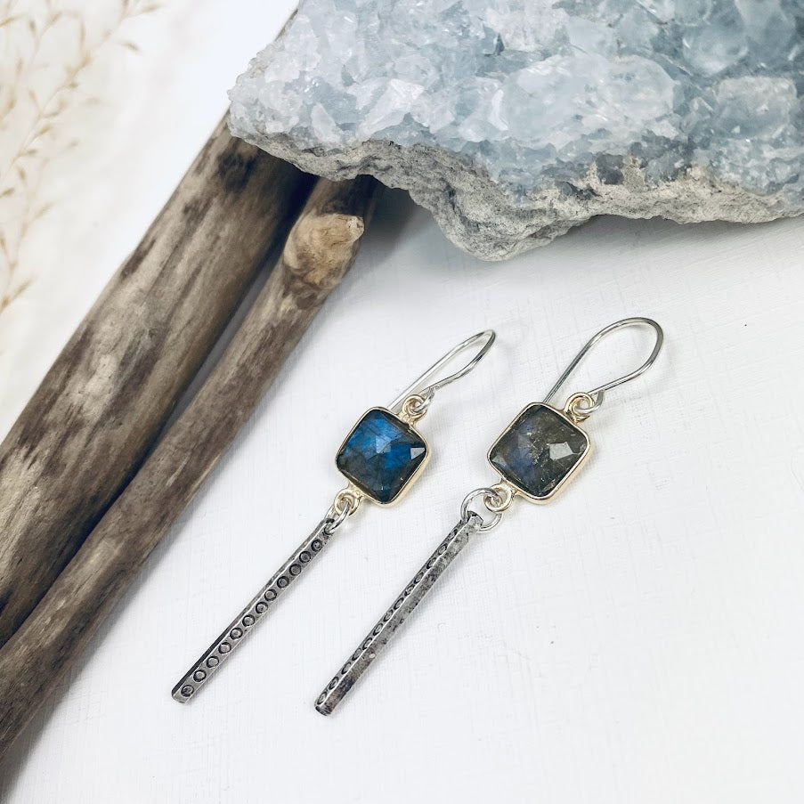 Labradorite Length Earrings