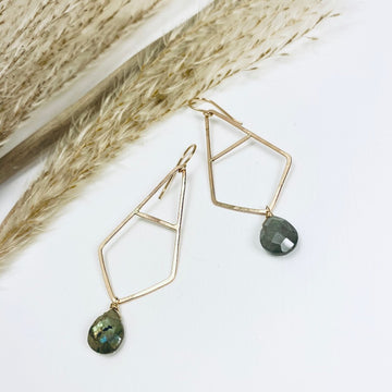 Labradorite Triad Earrings