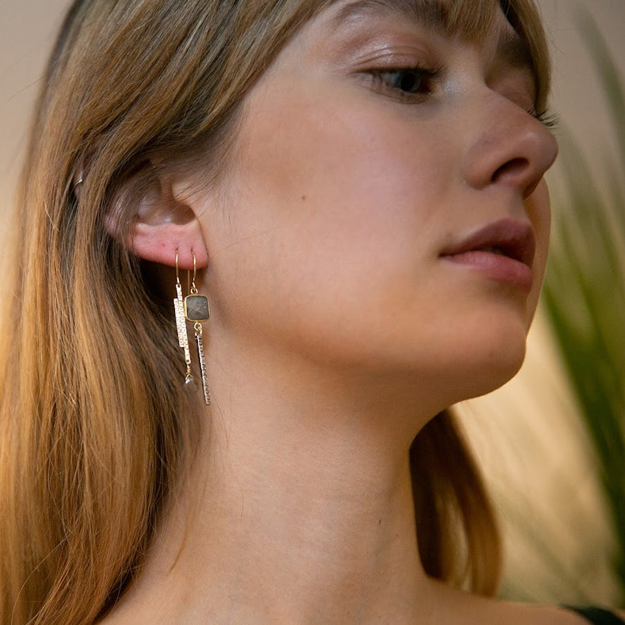 Labradorite Length Earrings