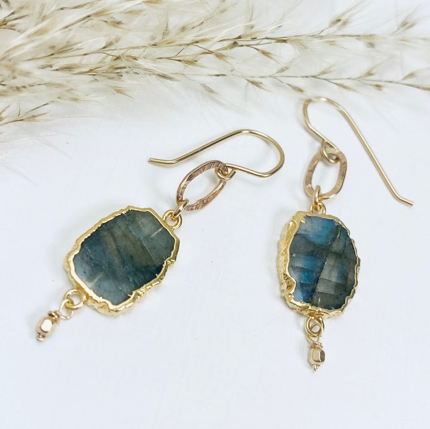Labradorite Beam Earrings
