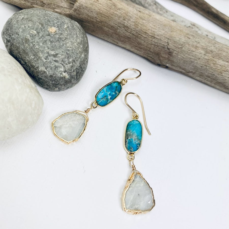 Moonstone Ocean Earrings
