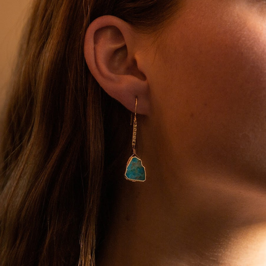 Turquoise Slab Earrings