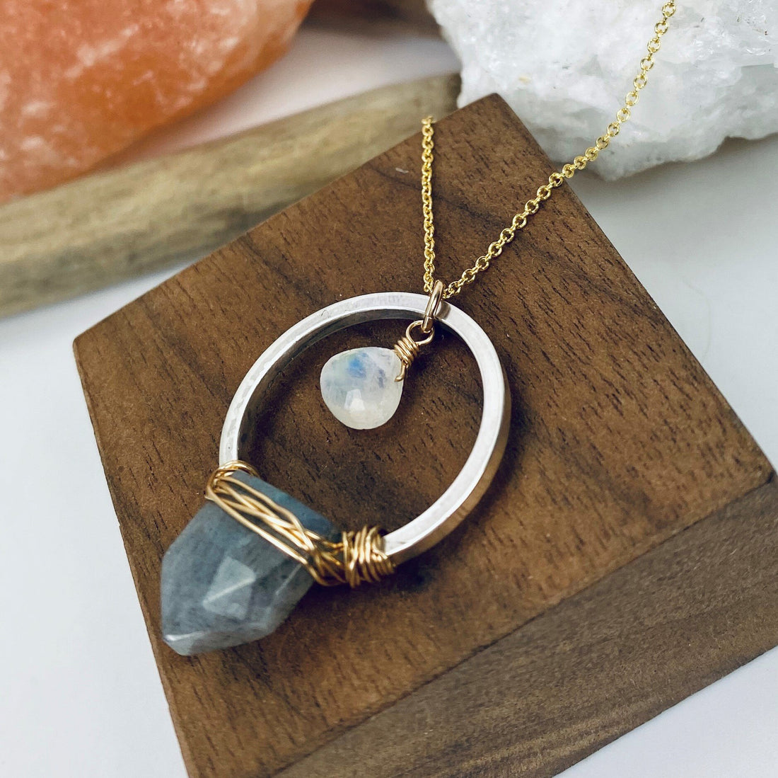 Labradorite Moon Necklace