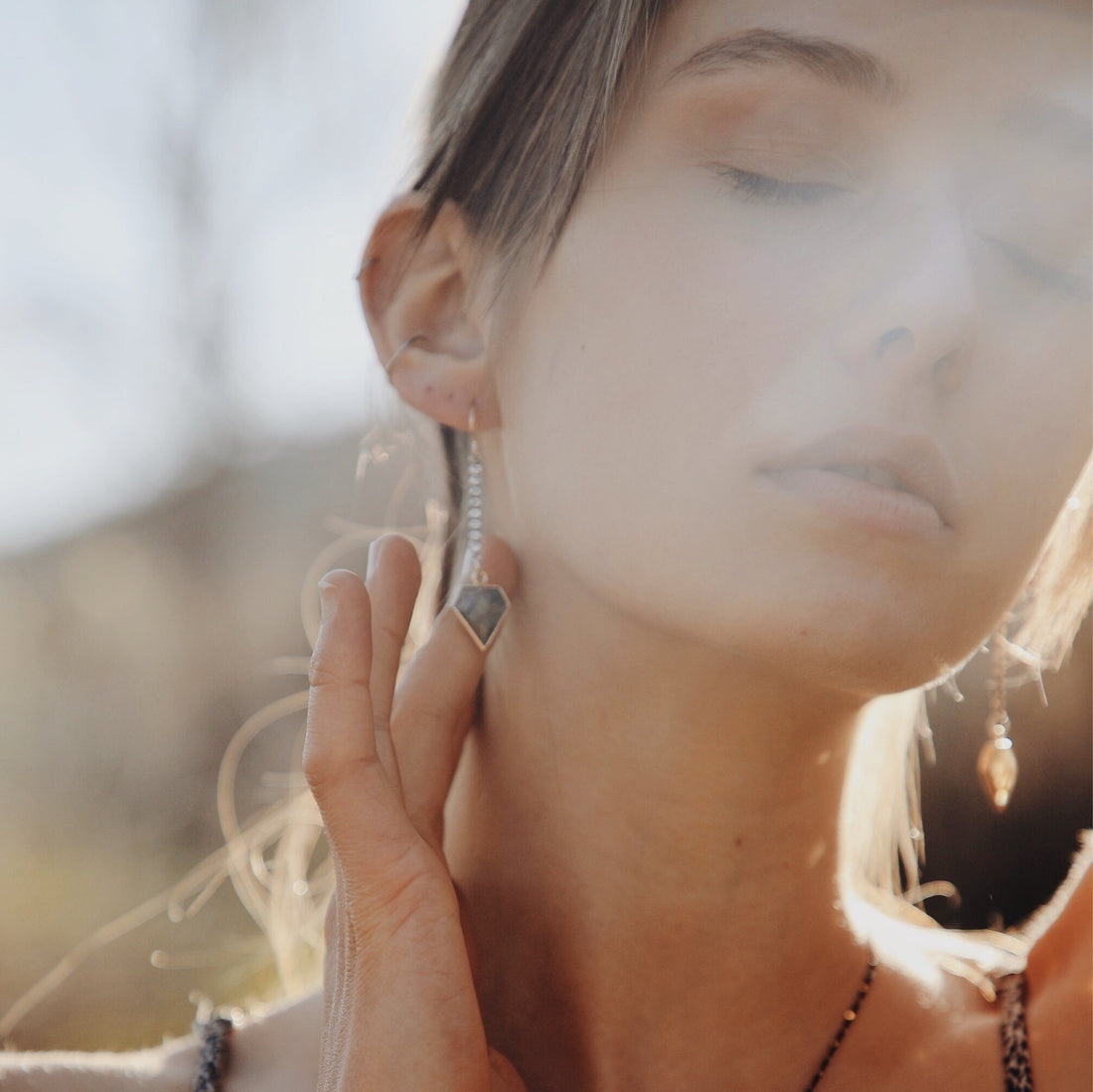 Oxidized Geometry Earrings