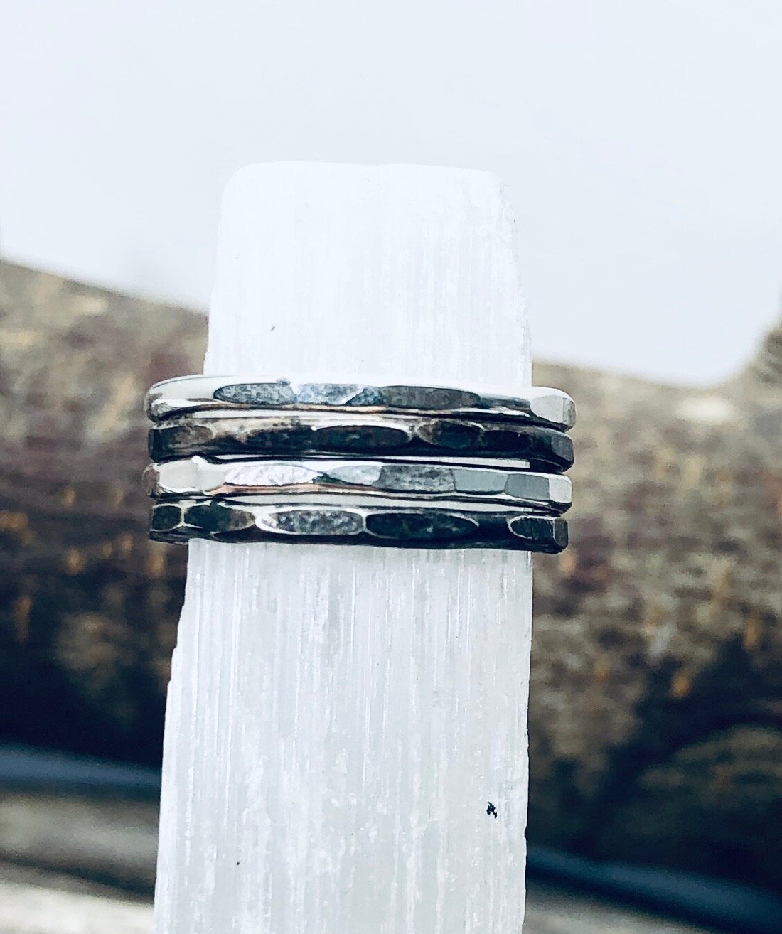Sterling Earth Stacking Rings