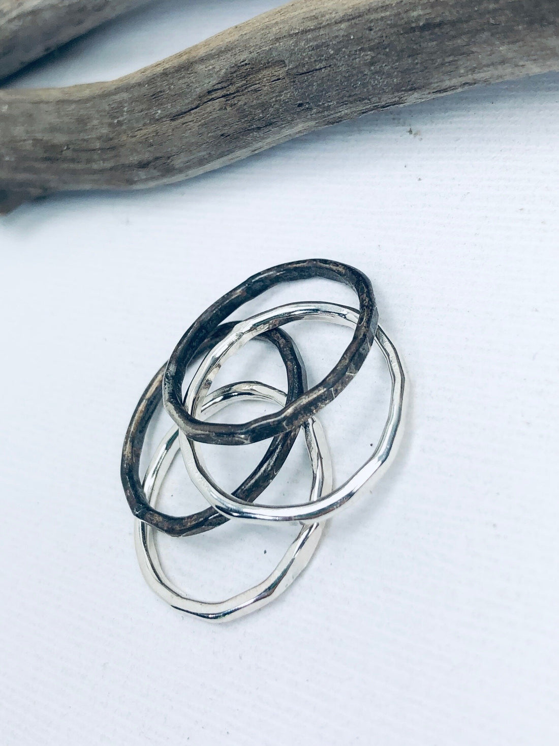 Sterling Earth Stacking Rings