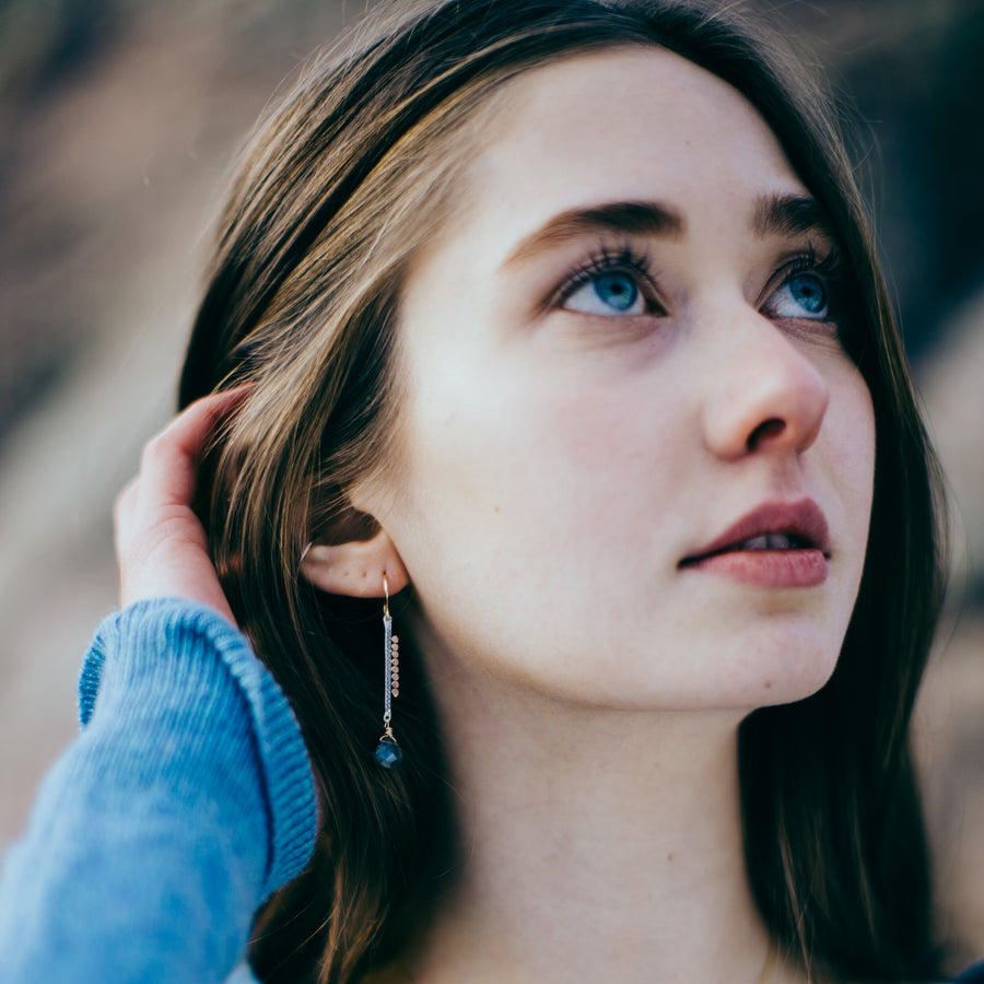 Textured Labradorite Funk Earrings