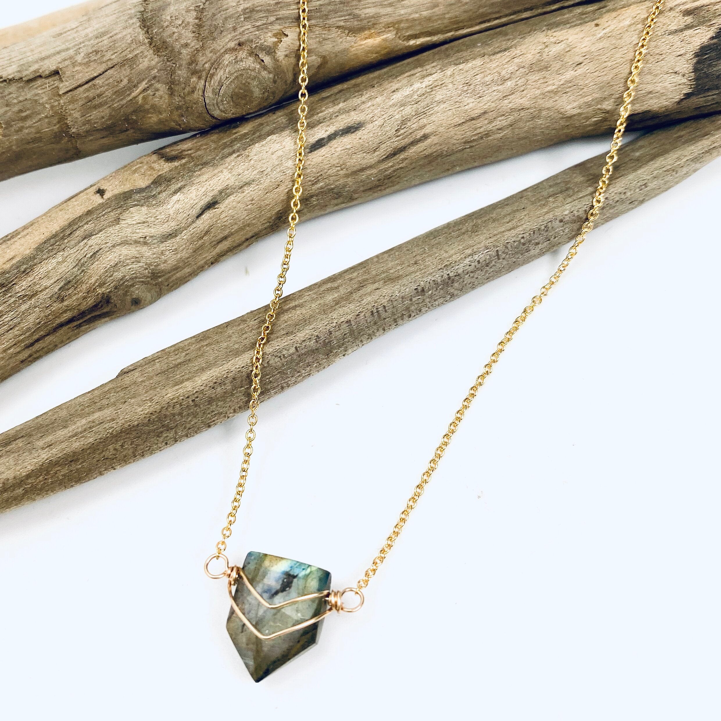 Labradorite Edge Choker Necklace