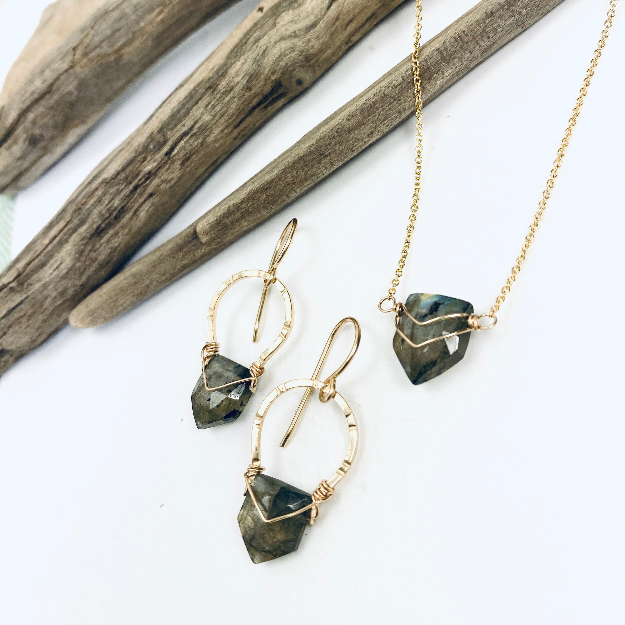 Labradorite Edge Choker Necklace