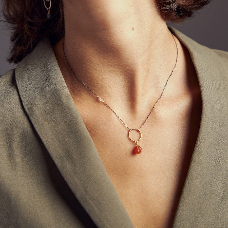 Raw Carnelian Mini Necklace