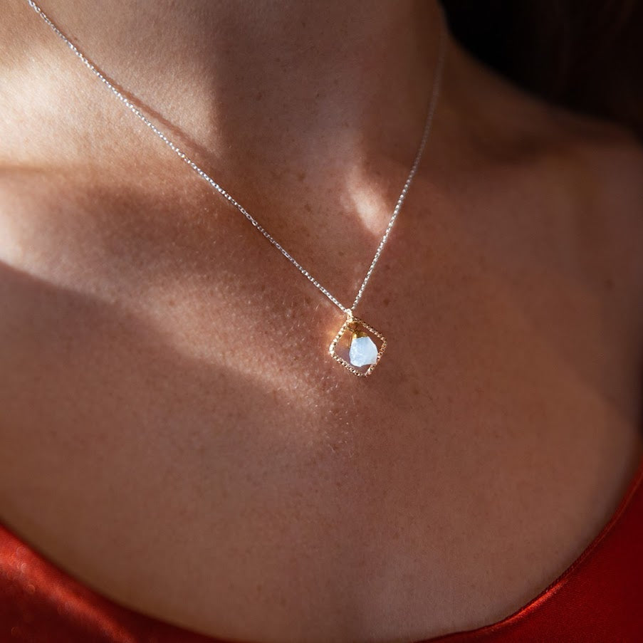 Raw Chalcedony Necklace
