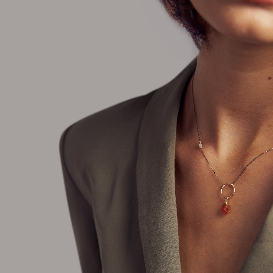 Raw Carnelian Mini Necklace