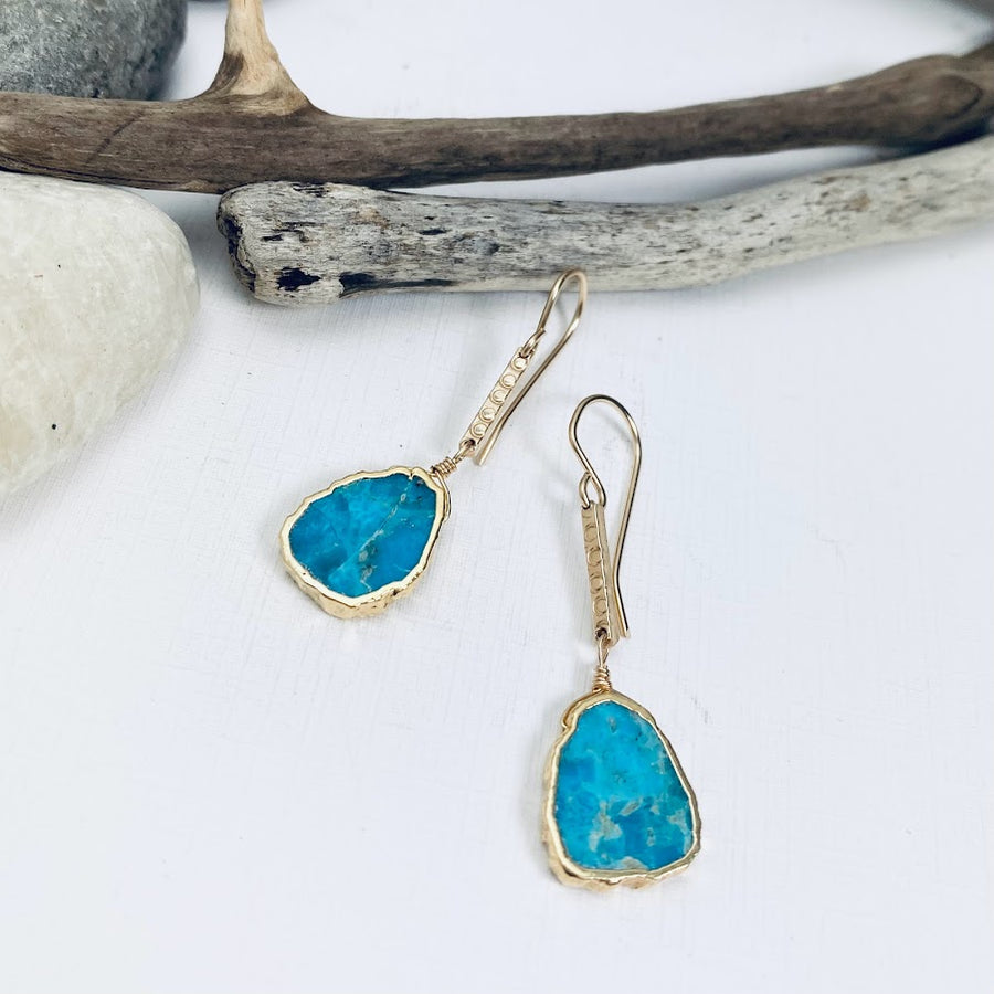Turquoise Slab Earrings