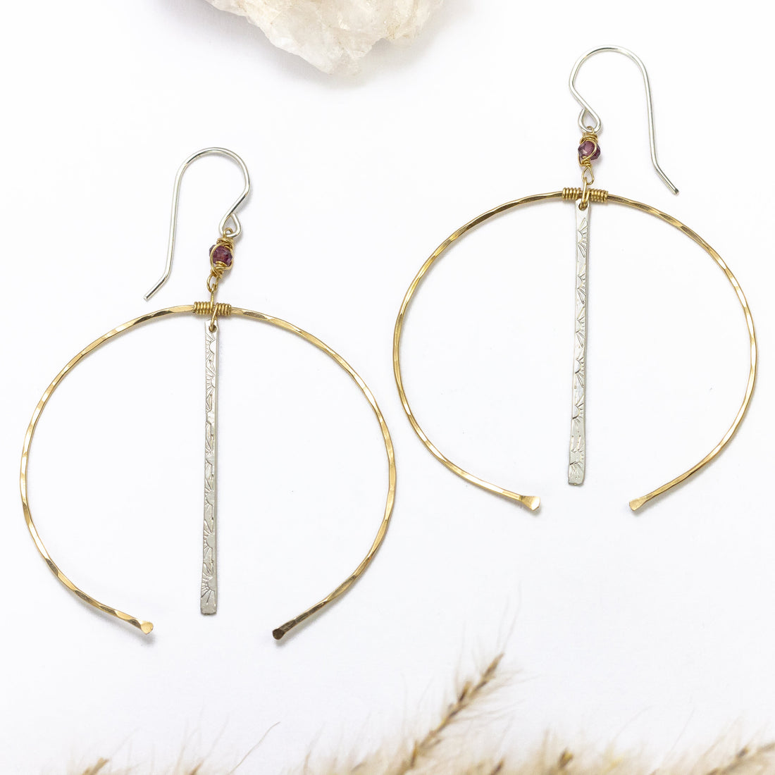 handmade large mixed metal statement earrings laura j designs