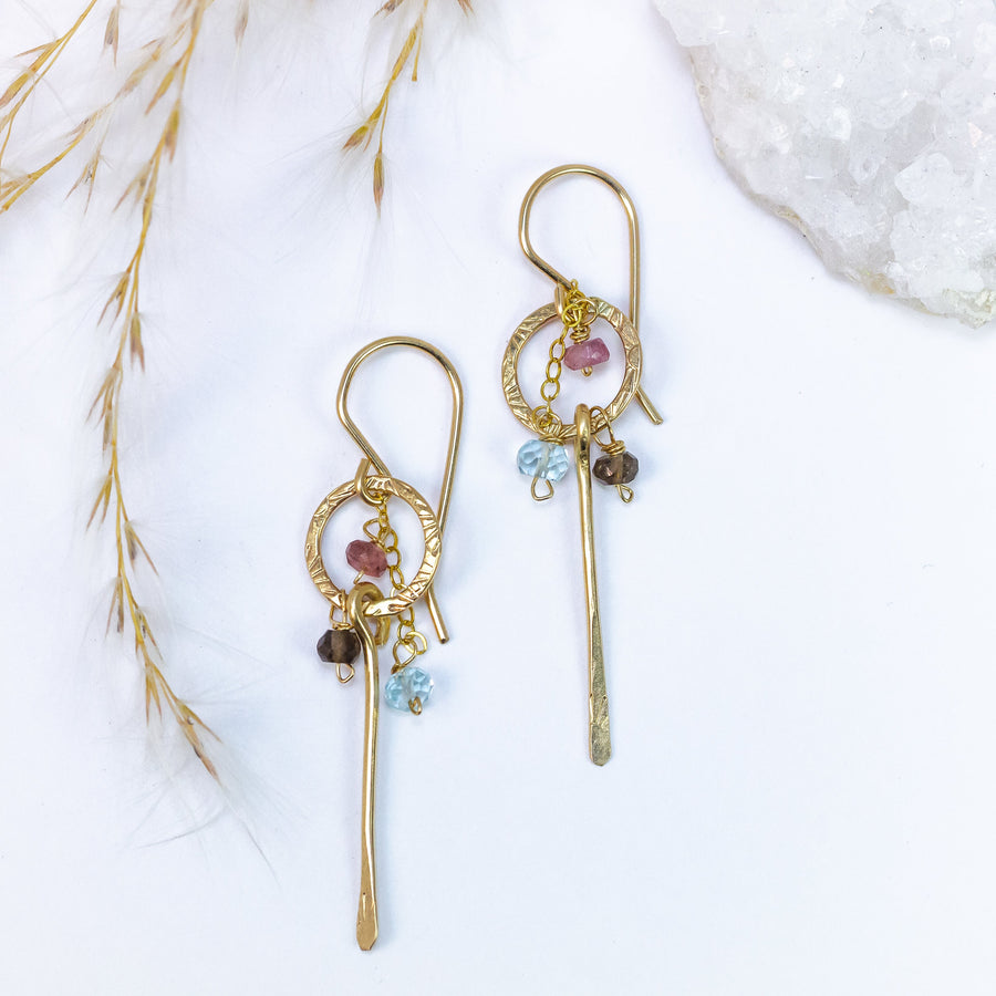 handmade gold filled gemstone dangle earrings laura j designs