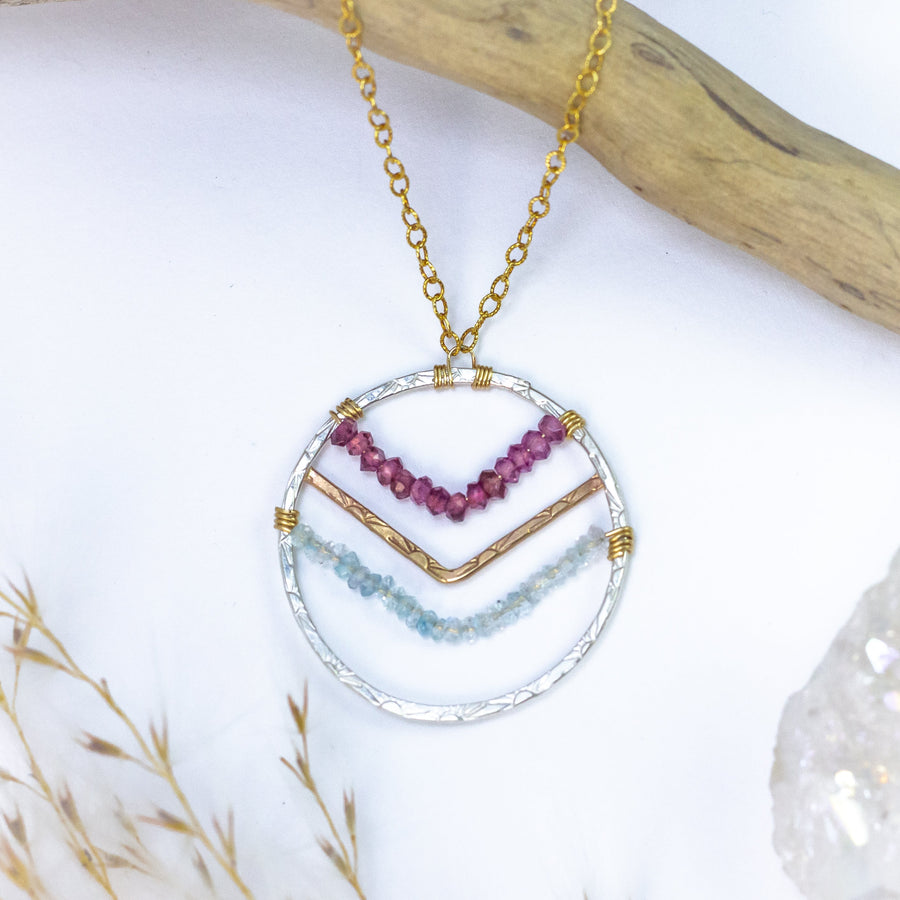 handmade sterling silver gold filled mixed metal gemstone necklace laura j designs