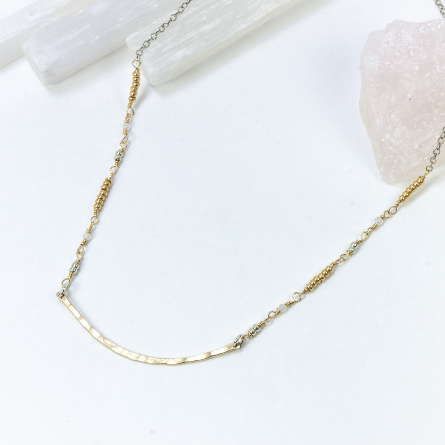 handmade gold filled beaded chain layering necklace laura j designs