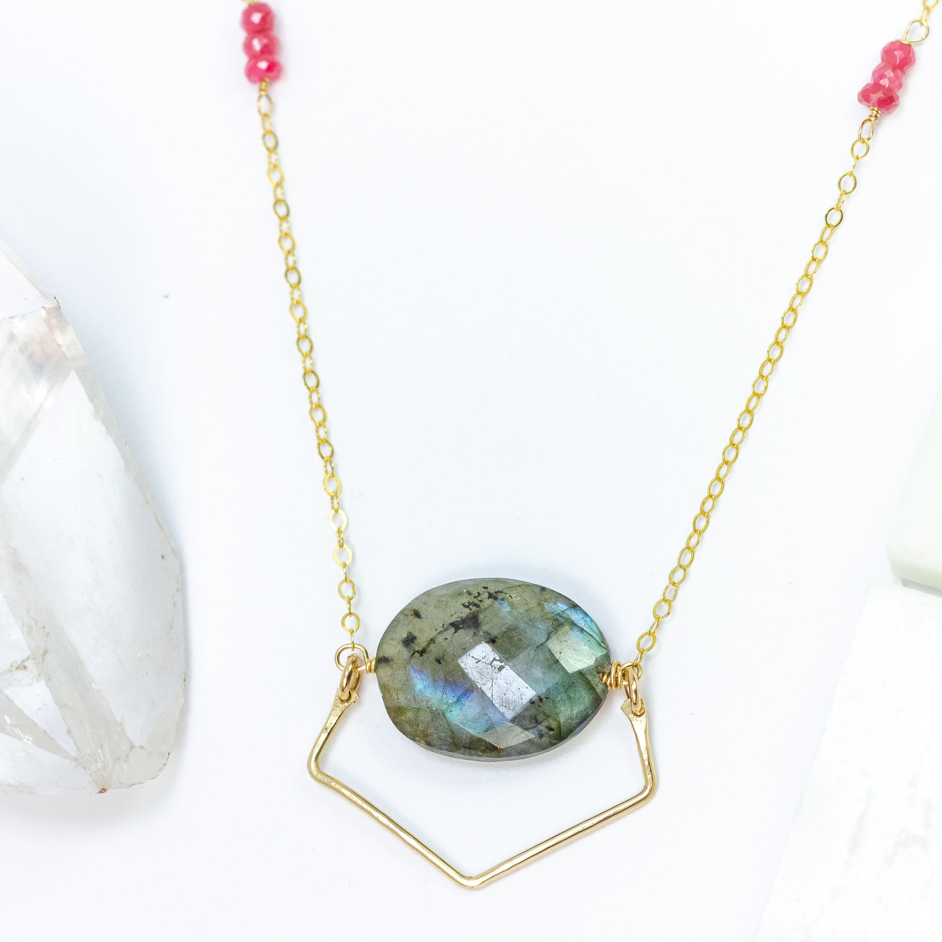 handmade gold filled labradorite gemstone necklace laura j designs