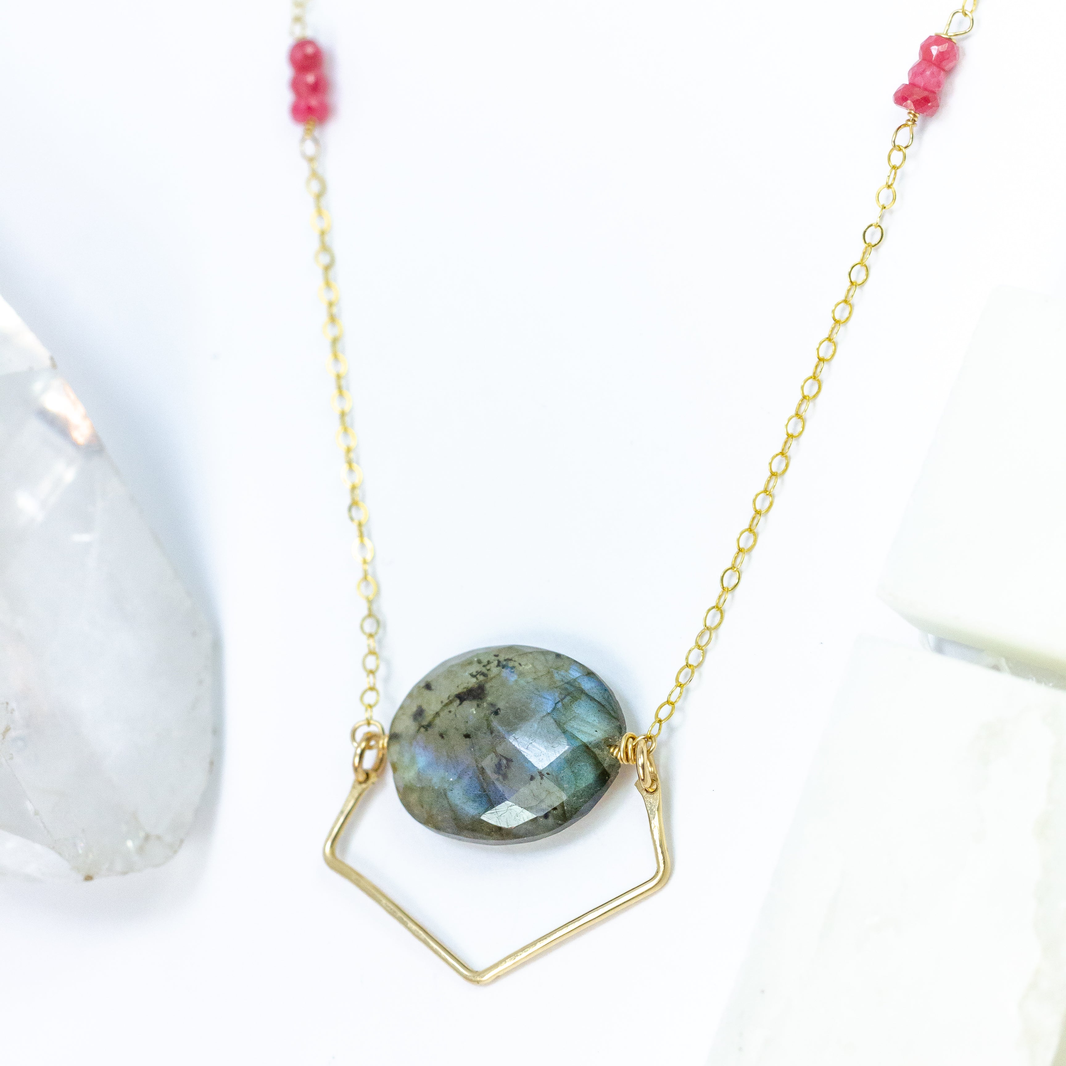 handmade gold filled labradorite gemstone necklace laura j designs