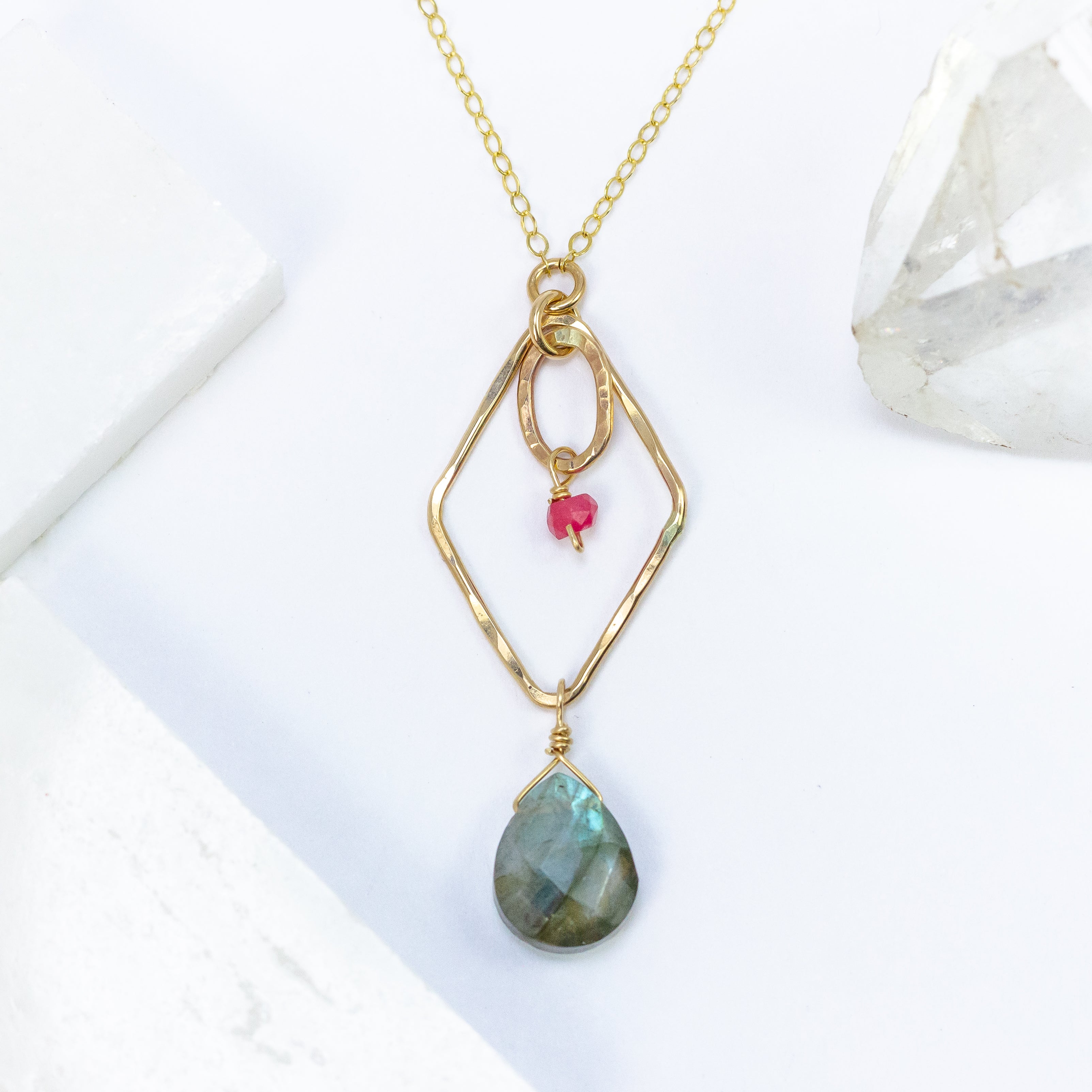 handmade gold filled labradorite gemstone necklace laura j designs