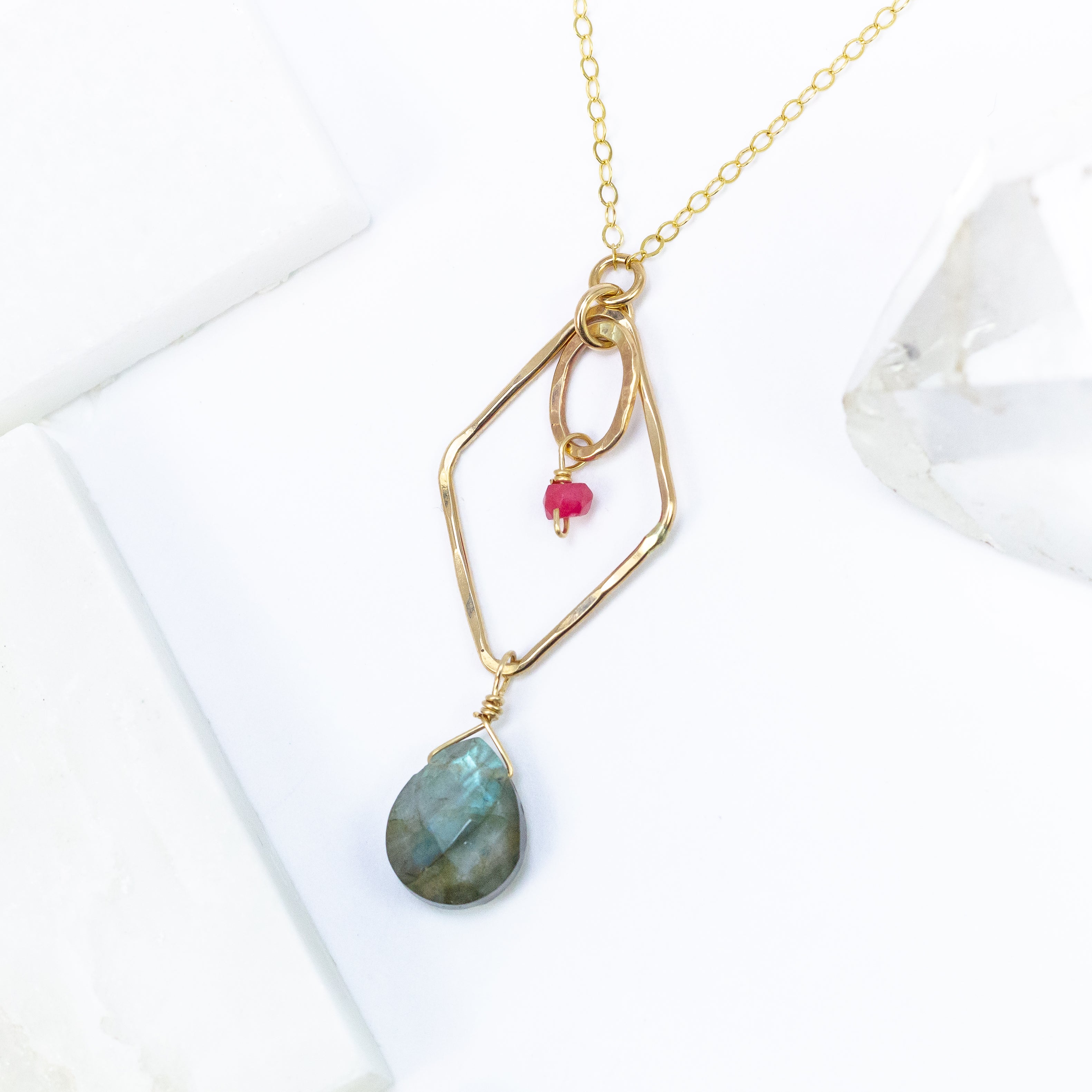 handmade gold filled labradorite gemstone necklace laura j designs
