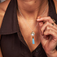 handmade silver gold filled blue druzy necklace laura j designs
