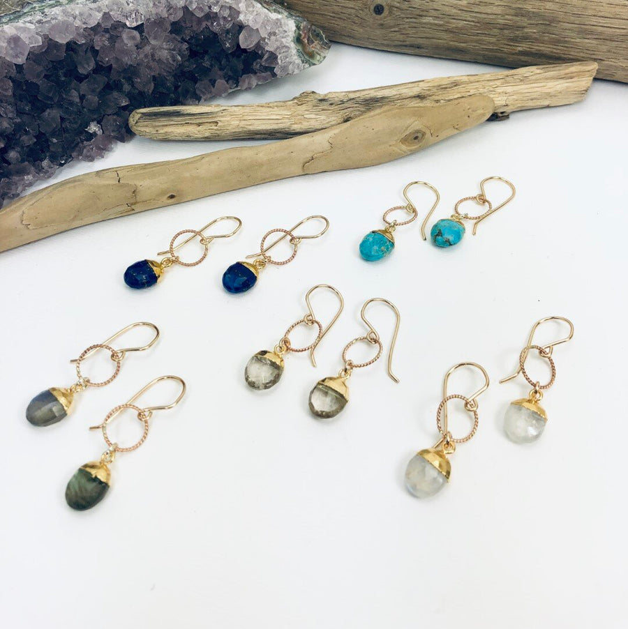 Gemstone Drop Earrings