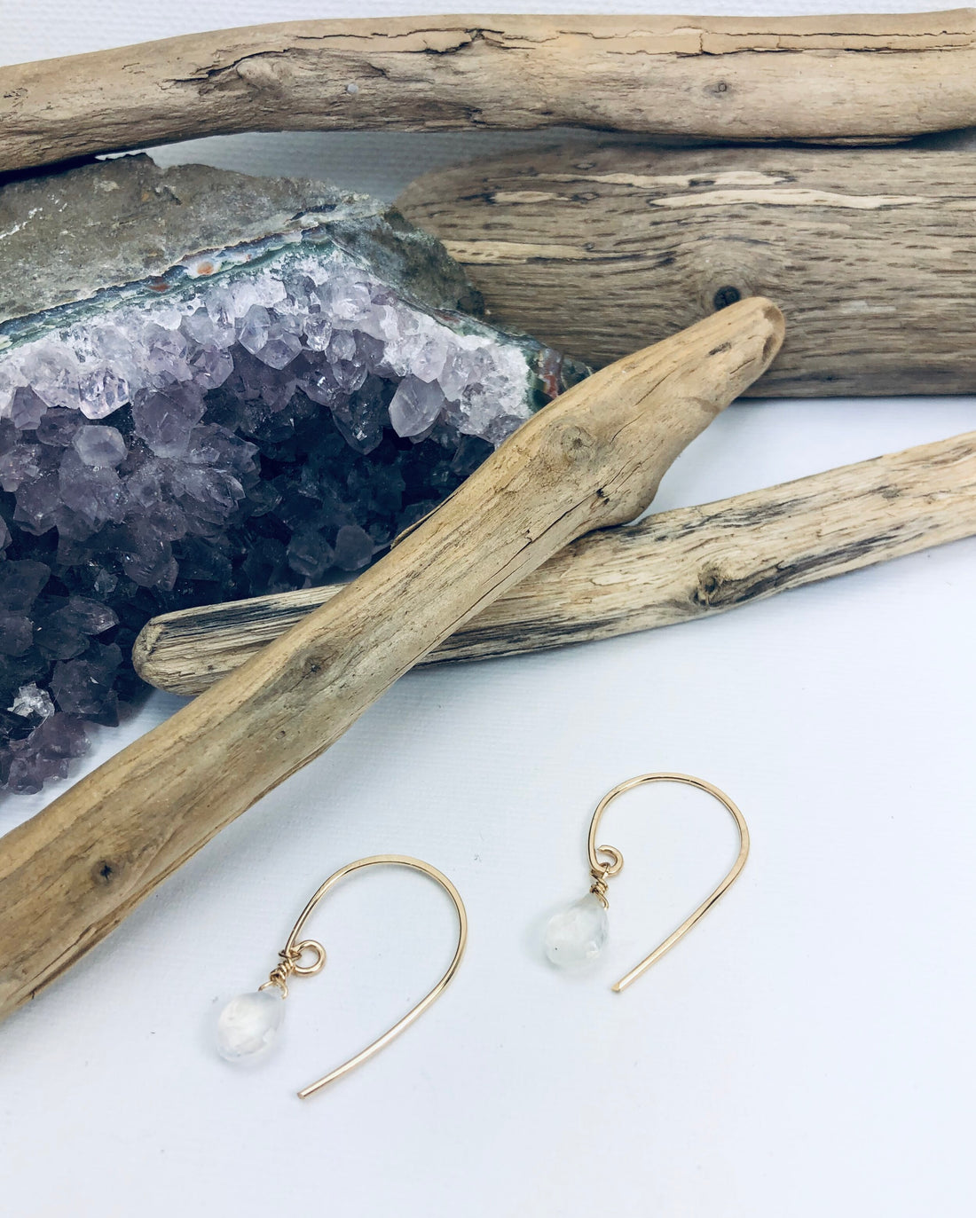 Moonstone Twist Earrings