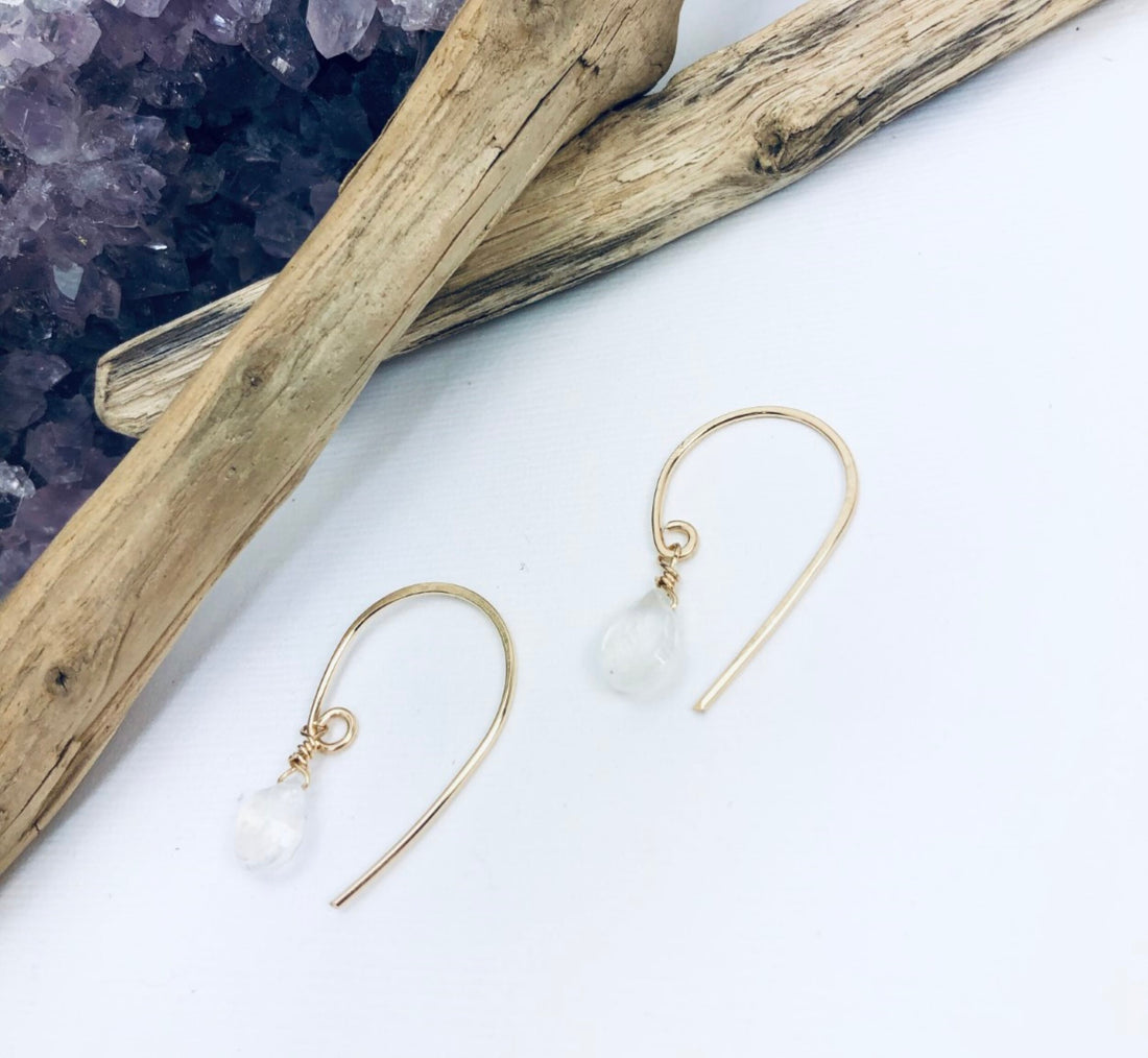 Moonstone Twist Earrings