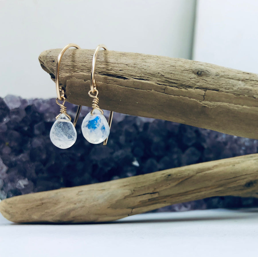 Moonstone Twist Earrings