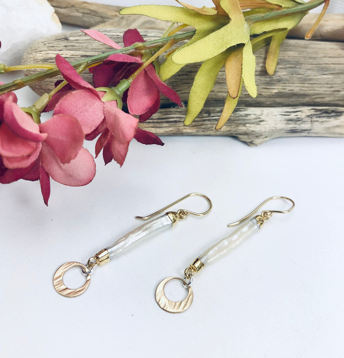 Pearl Bar Earrings