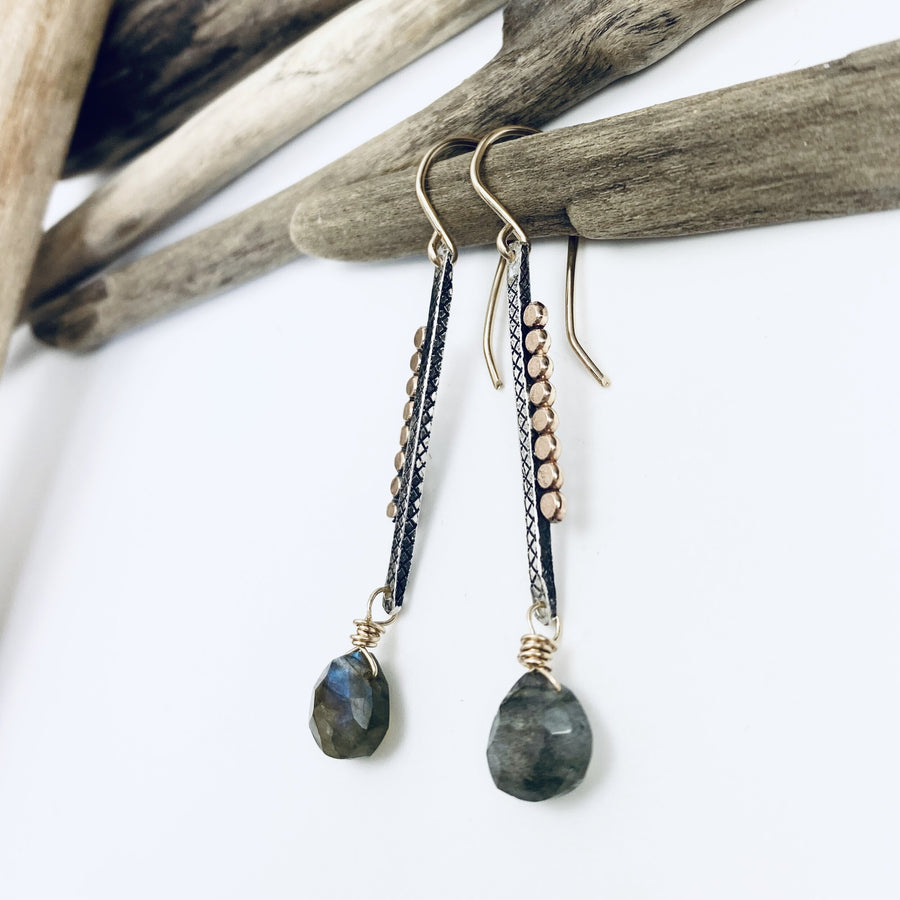 Textured Labradorite Funk Earrings