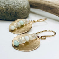 Opal Moon Disc Earrings