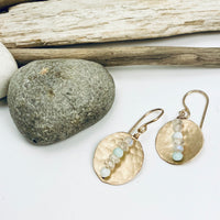 Opal Moon Disc Earrings