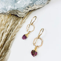 Ruby Honeycomb Earrings