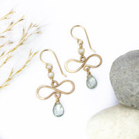 handmade gold moss aqua moonstone gemstone earrings laura j designs