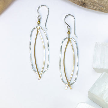 handmade sterling silver gold filled oval earrings pyrite laura j designs