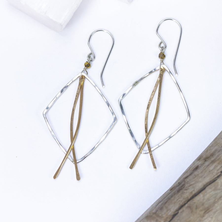 handmade sterling silver gold filled dangle earrings pyrite laura j designs