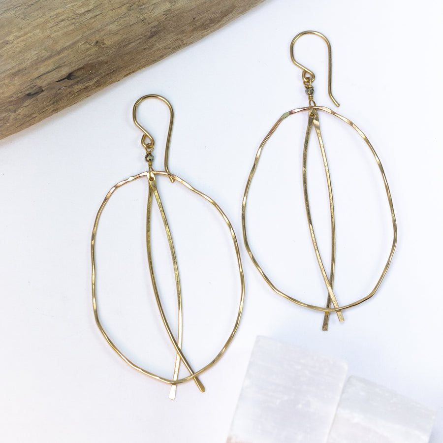 handmade gold filled organic hoop dangle earrings laura j designs