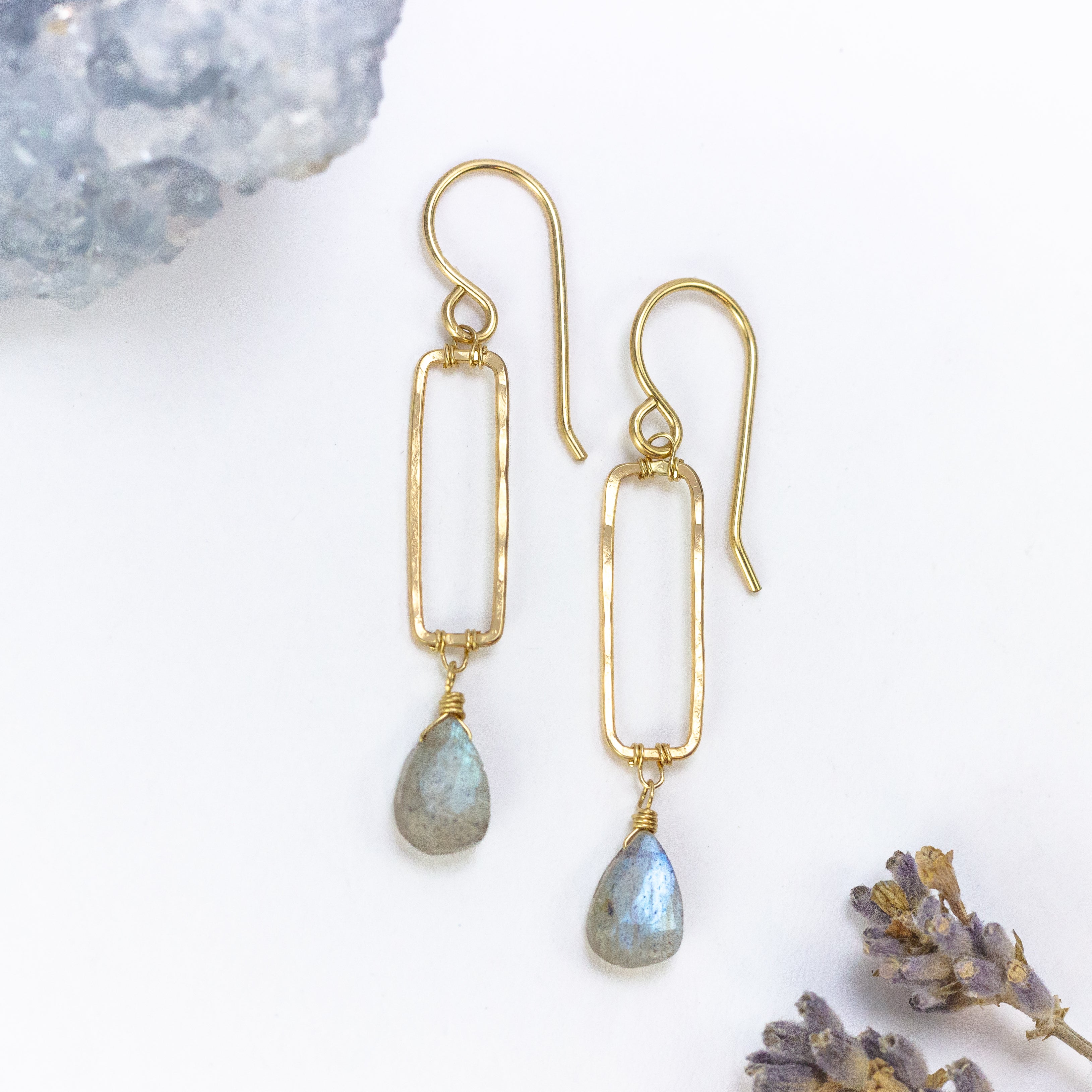 handmade gold filled labradorite gemstone earrings laura j designs