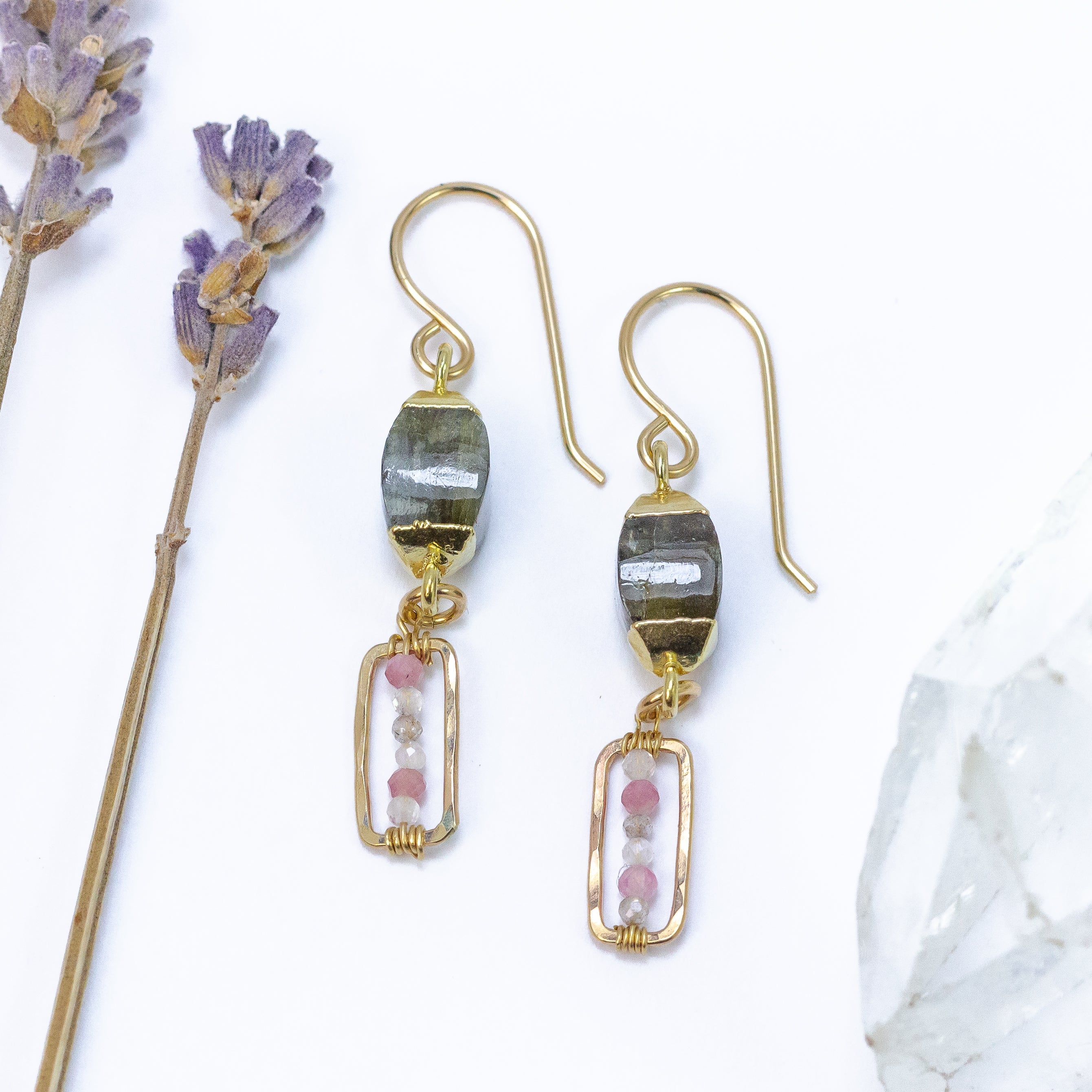 handmade gold filled labradorite gemstone earrings laura j designs